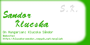 sandor klucska business card